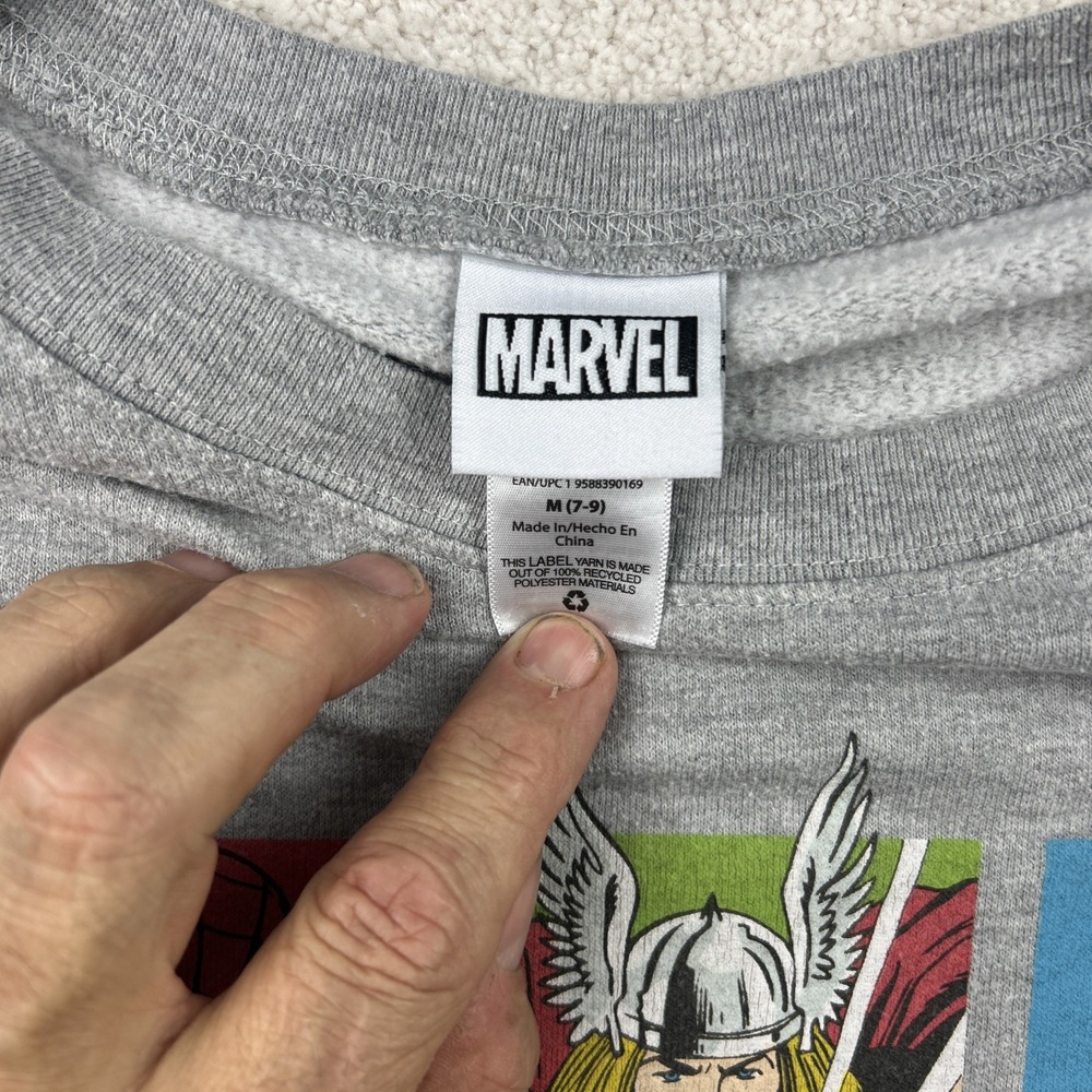 Avengers Marvel Comics M (7-9) Unisex Kids Sweatshirt Crew Neck Long Sleeve - Picture 3 of 9